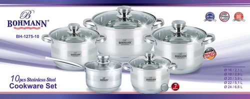 BOHMANN 10 PCS COOKWARE SET